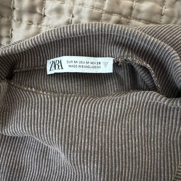 Zara Space Dyed Ribbed Long Sleeve Mock Neck Dress - Picture 6 of 6